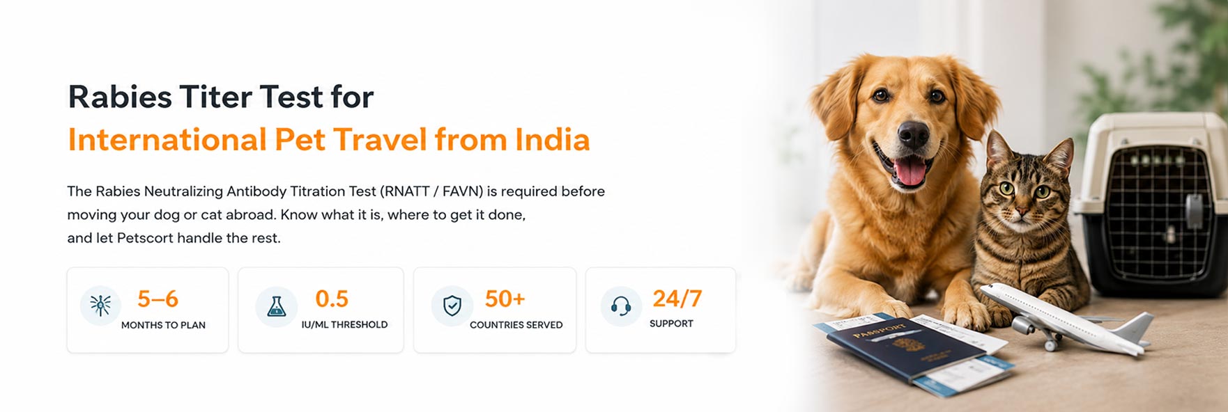 Rabies Titer Test for
International Pet Travel from India