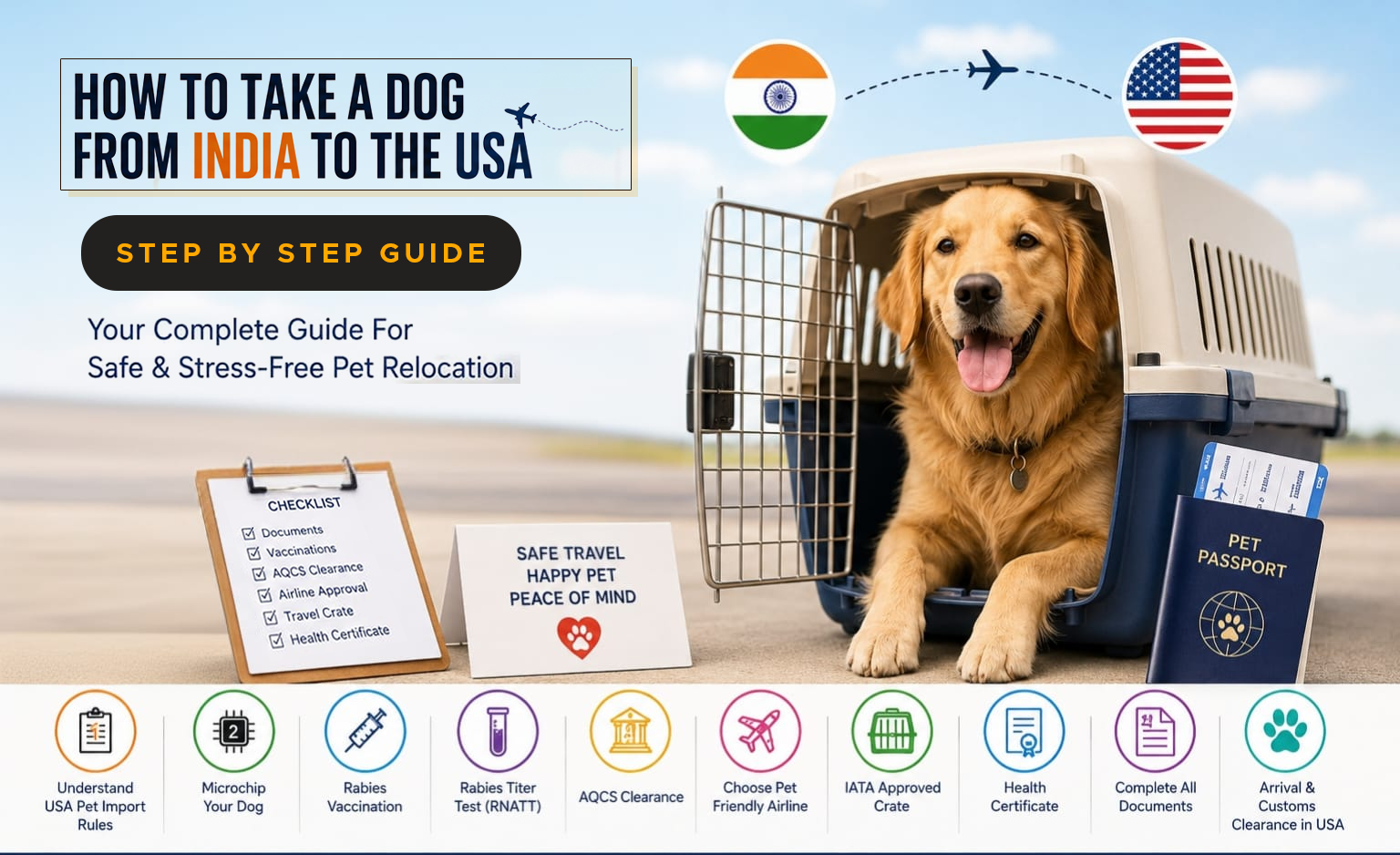 Complete Pet Relocation Guide 2026 | Petscort India | How to Take a Dog from India to the USA?